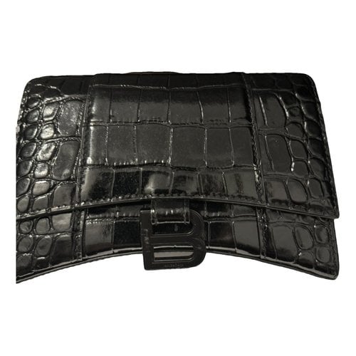 Pre-owned Balenciaga Leather Clutch Bag In Black