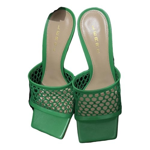 Pre-owned Lerre Cloth Sandal In Green