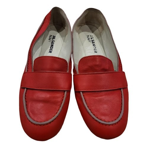 Pre-owned Jil Sander Leather Flats In Red