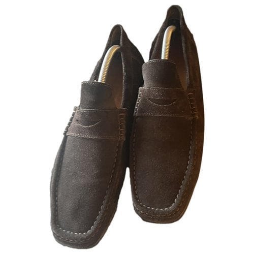 Pre-owned Bruno Magli Flats In Brown