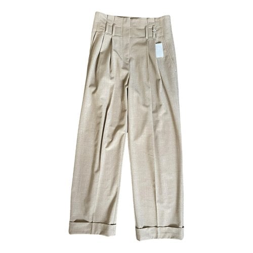 Pre-owned Brunello Cucinelli Wool Straight Pants In Camel