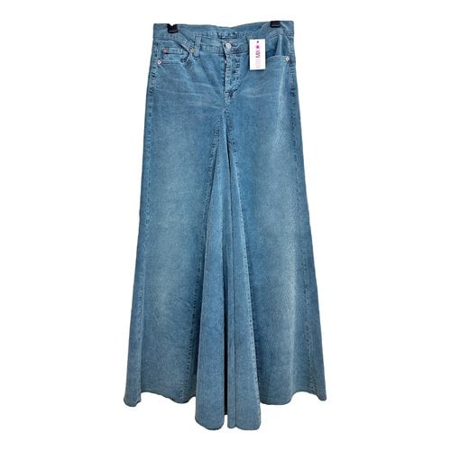 Pre-owned 7 For All Mankind Maxi Skirt In Blue