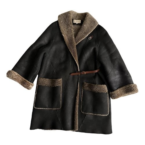 Pre-owned Barbara Bui Leather Coat In Brown