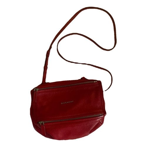 Pre-owned Givenchy Pandora Leather Crossbody Bag In Red