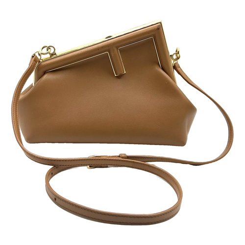 Pre-owned Fendi First Leather Handbag In Camel