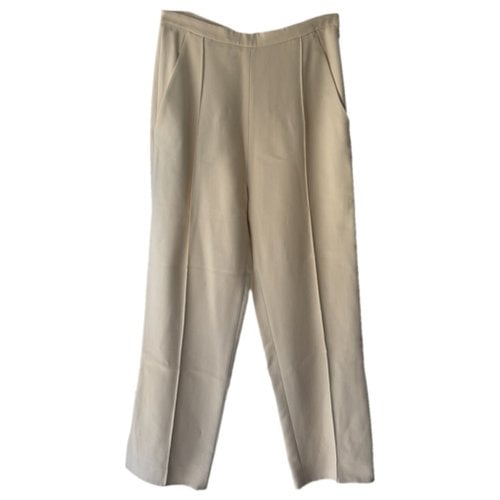 Pre-owned Khaite Silk Straight Pants In Pink