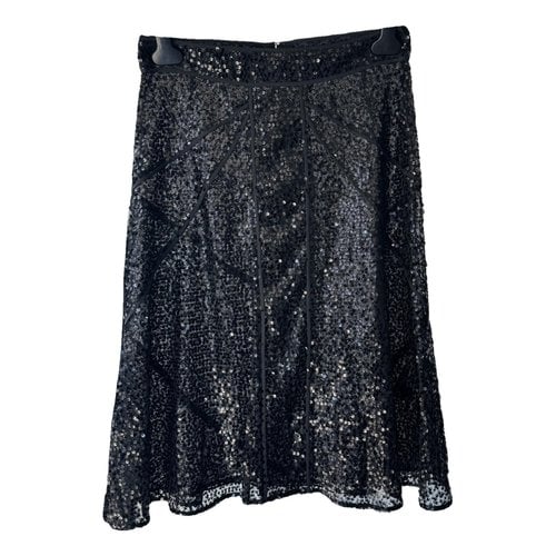 Pre-owned Victoria Beckham Glitter Mid-length Skirt In Black