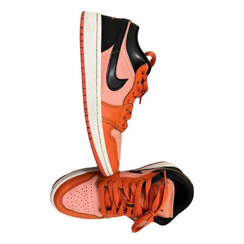 Pre-owned Nike Patent Leather Trainers In Orange