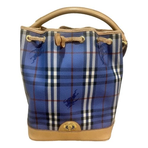 Pre-owned Burberry Ashby Cloth Crossbody Bag In Blue