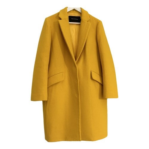 Pre-owned Tara Jarmon Wool Coat In Yellow