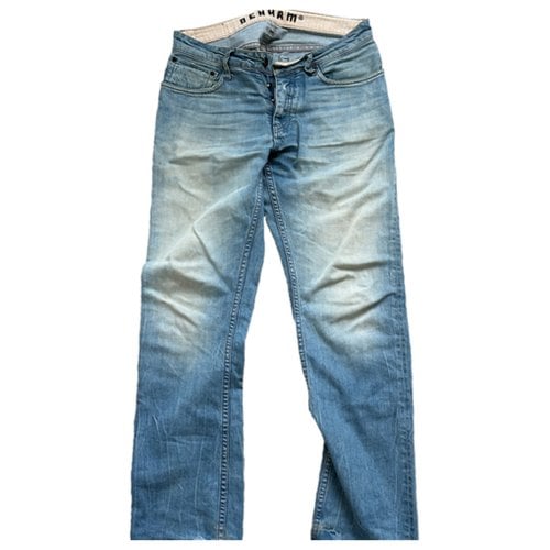 Pre-owned Denham Straight Jeans In Blue