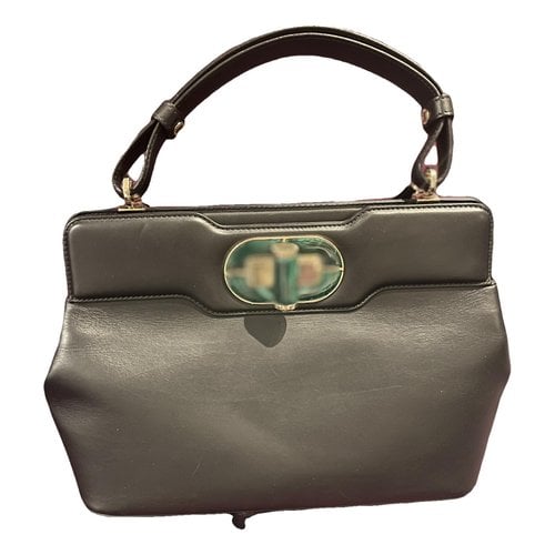Pre-owned Bvlgari Isabella Rossellini Leather Handbag In Black