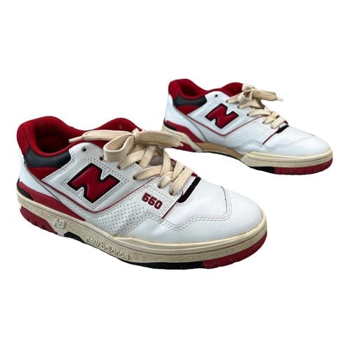 Pre-owned New Balance 550 Leather Low Trainers In Red