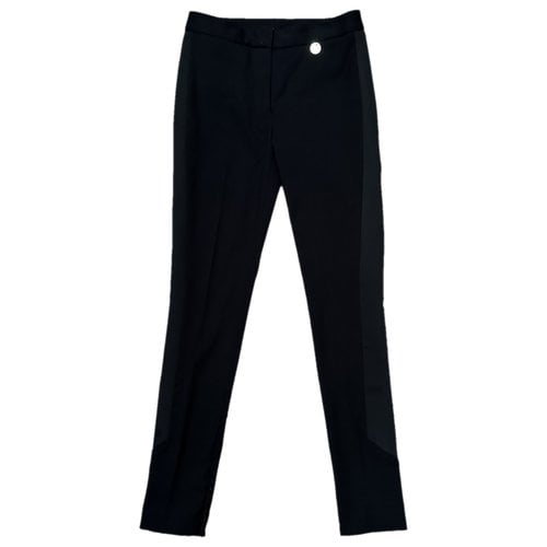 Pre-owned Mangano Straight Pants In Black