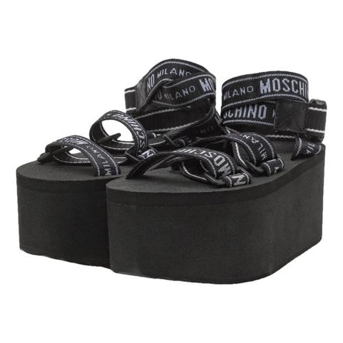 Pre-owned Moschino Sandals In Black