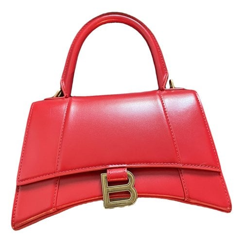 Pre-owned Balenciaga Hourglass Leather Handbag In Red