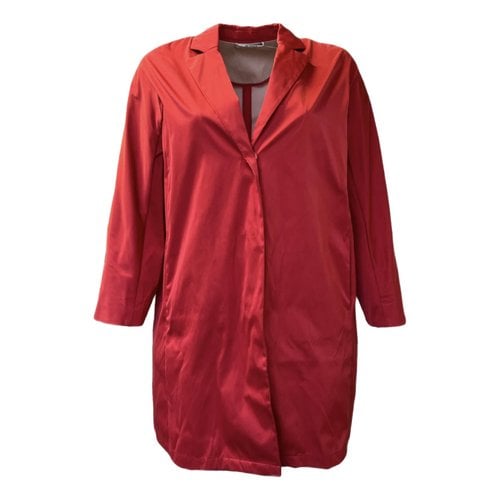 Pre-owned Marina Rinaldi Trench Coat In Red