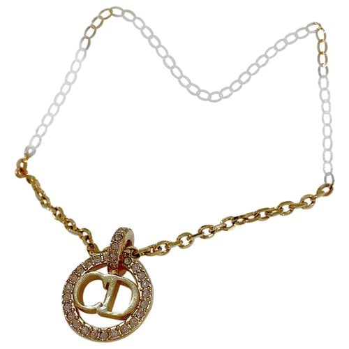 Pre-owned Dior Petit Cd Pink Gold Necklace
