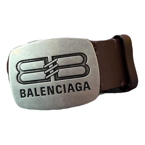 Pre-owned Balenciaga Vegan Leather Belt In Brown