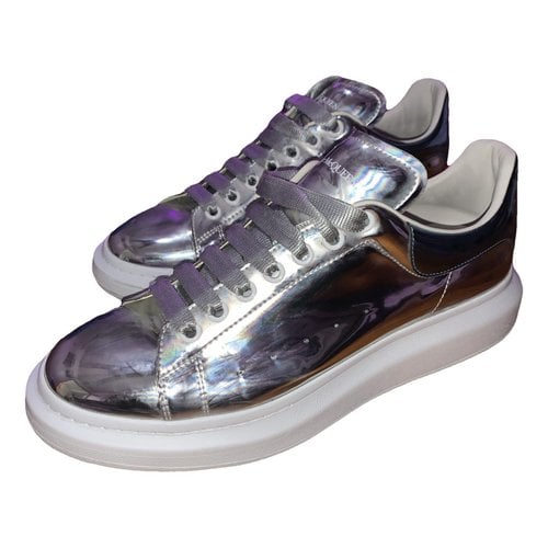 Pre-owned Alexander Mcqueen Oversize Leather Low Trainers In Metallic