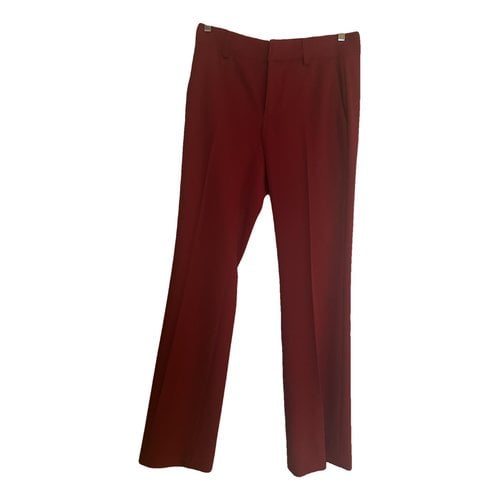 Pre-owned Dondup Wool Trousers In Red
