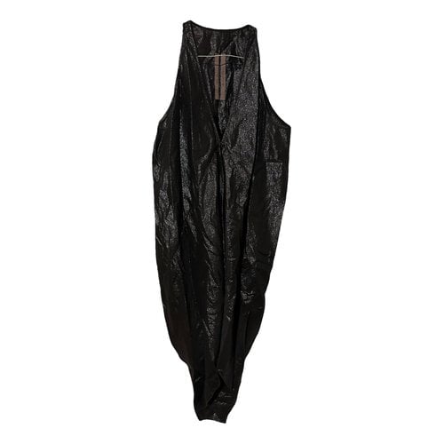 Pre-owned Rick Owens Silk Mini Dress In Black