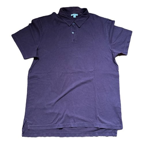 Pre-owned James Perse Polo Shirt In Burgundy