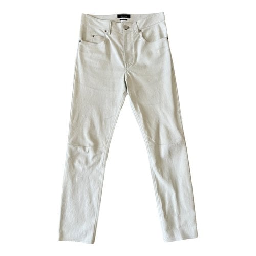 Pre-owned Isabel Marant Leather Carot Pants In White