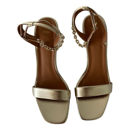 Pre-owned Maje Leather Heels In Gold