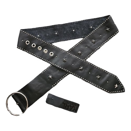 Pre-owned Karl Lagerfeld Leather Belt In Black