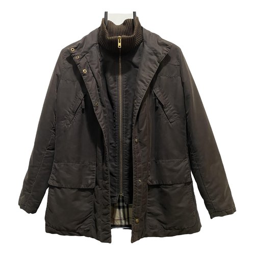 Pre-owned Burberry Camden Peacoat In Brown