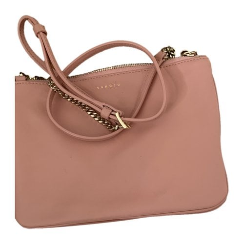 Pre-owned Sandro Addict Leather Handbag In Pink