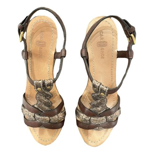 Pre-owned Carshoe Leather Sandal In Brown