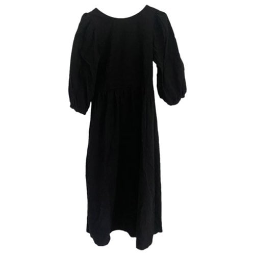 Pre-owned Rachel Pally Linen Mid-length Dress In Black