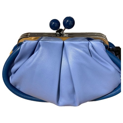 Pre-owned Max Mara Leather Clutch Bag In Blue