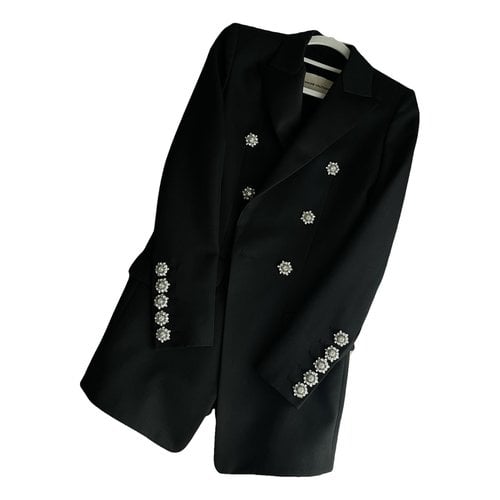 Pre-owned Alexandre Vauthier Wool Mini Dress In Black