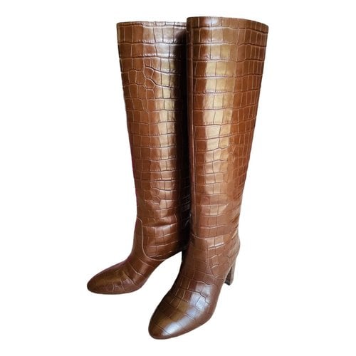 Pre-owned Loeffler Randall Leather Boots In Brown