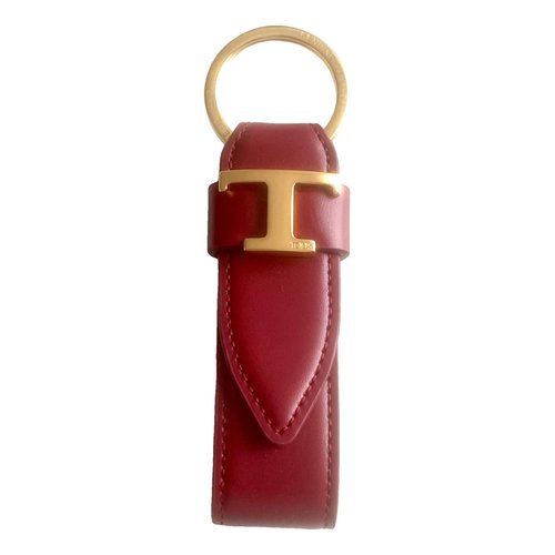Pre-owned Tod's Leather Key Ring In Red