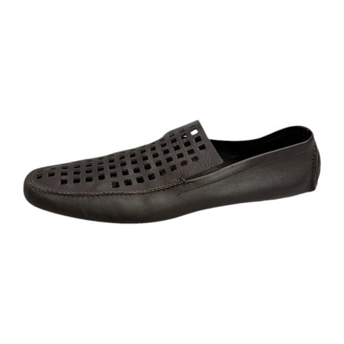 Pre-owned Helmut Lang Leather Flats In Brown