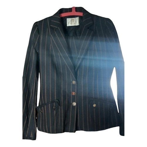 Pre-owned Roberto Cavalli Wool Suit Jacket In Black