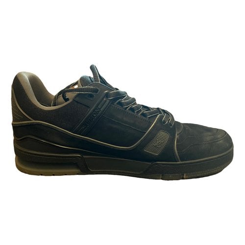 Pre-owned Louis Vuitton Lv Trainer Low Trainers In Black