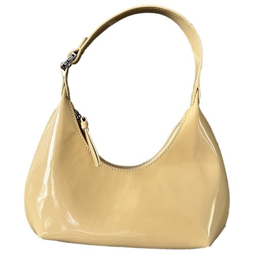 Pre-owned By Far Baby Amber Patent Leather Handbag In Beige