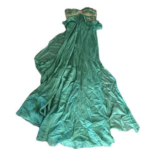 Pre-owned Temperley London Silk Maxi Dress In Green