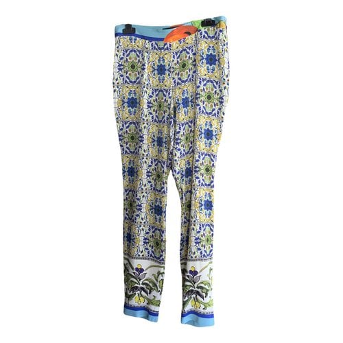 Pre-owned Dolce & Gabbana Silk Straight Pants In Multicolour