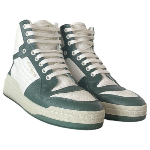 Pre-owned Saint Laurent Leather Trainers In Green