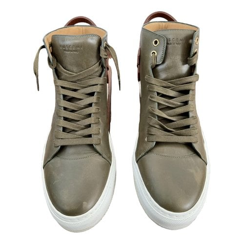 Pre-owned Buscemi Leather High Trainers In Green