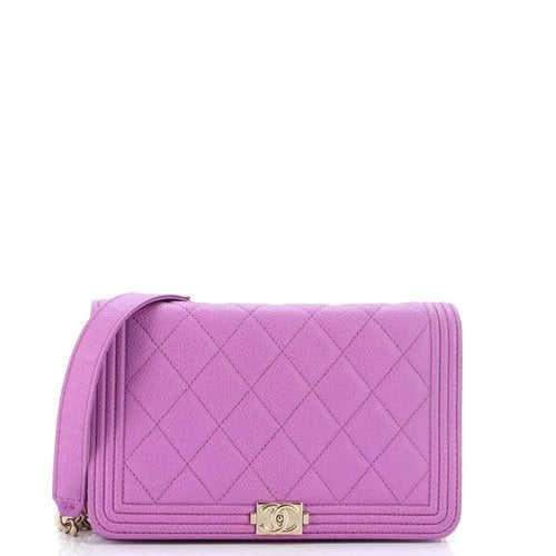 Pre-owned Chanel Leather Handbag In Purple