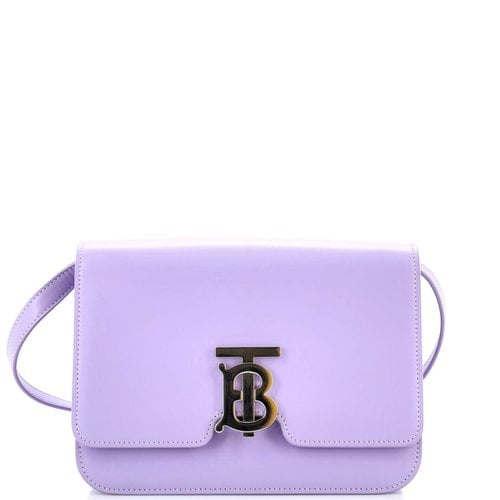 Pre-owned Burberry Leather Handbag In Purple