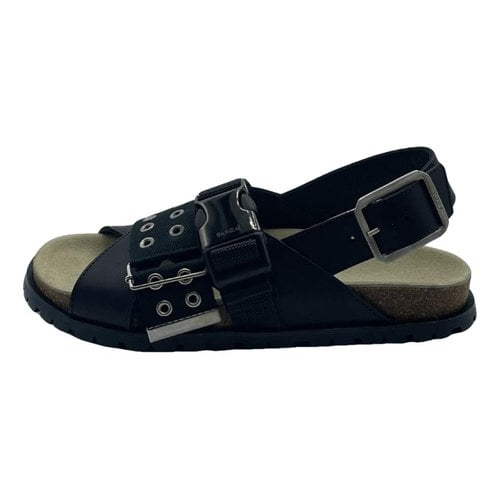 Pre-owned Apc Leather Sandal In Black