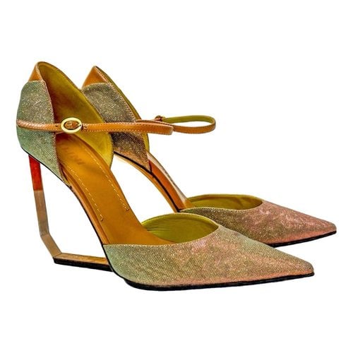 Pre-owned Pollini Glitter Sandals In Multicolour